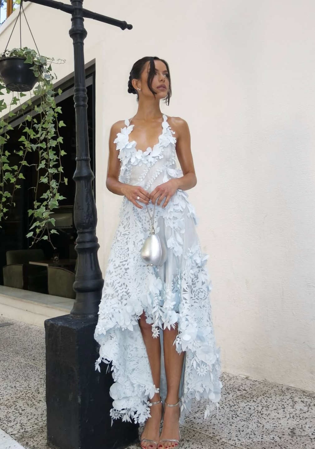 Zimmermann Natura Lasercut Halter Dress | Ice Blue Size 0