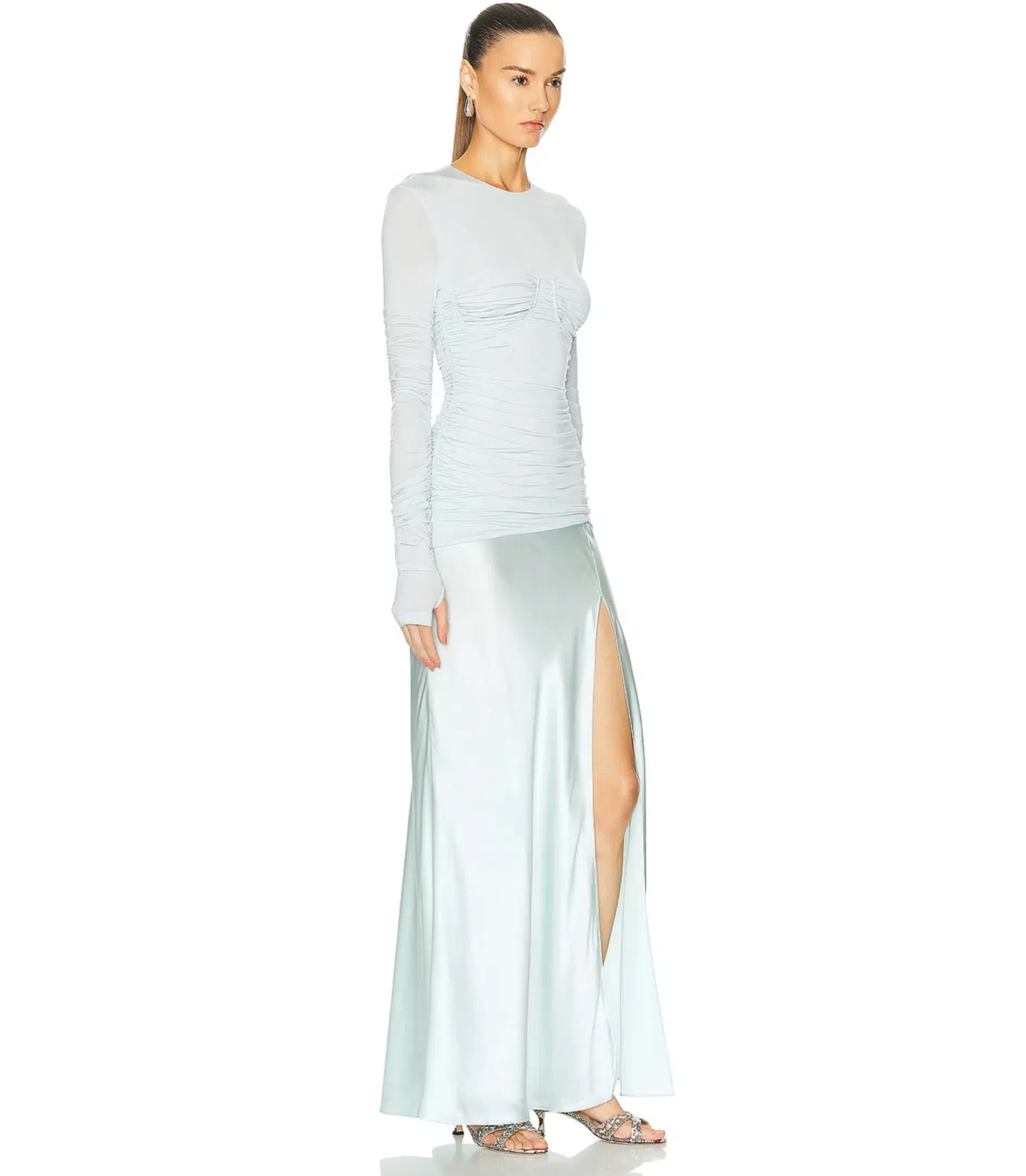 SIR The Label Alessia Draped Gown | Ice Blue Size 0