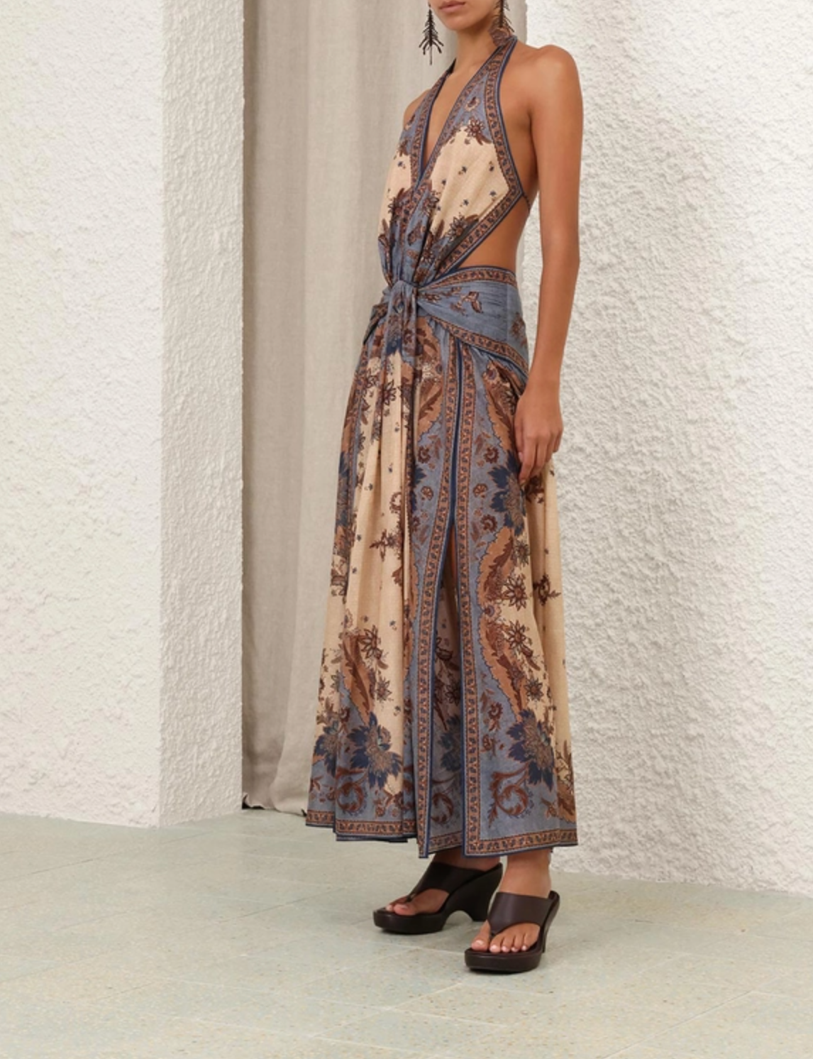 Zimmermann Ascension Plunge Halter Maxi Dress | Size 0