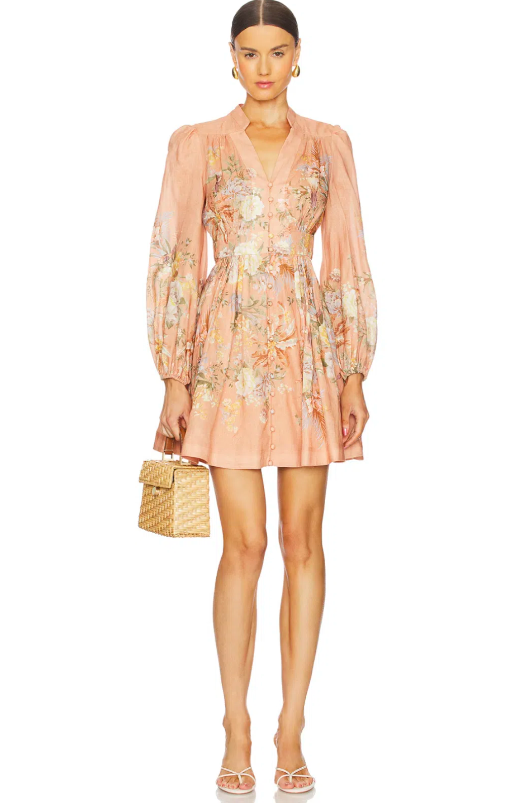 Zimmermann Tallow Plunge Mini Dress | Pink Floral Size 0