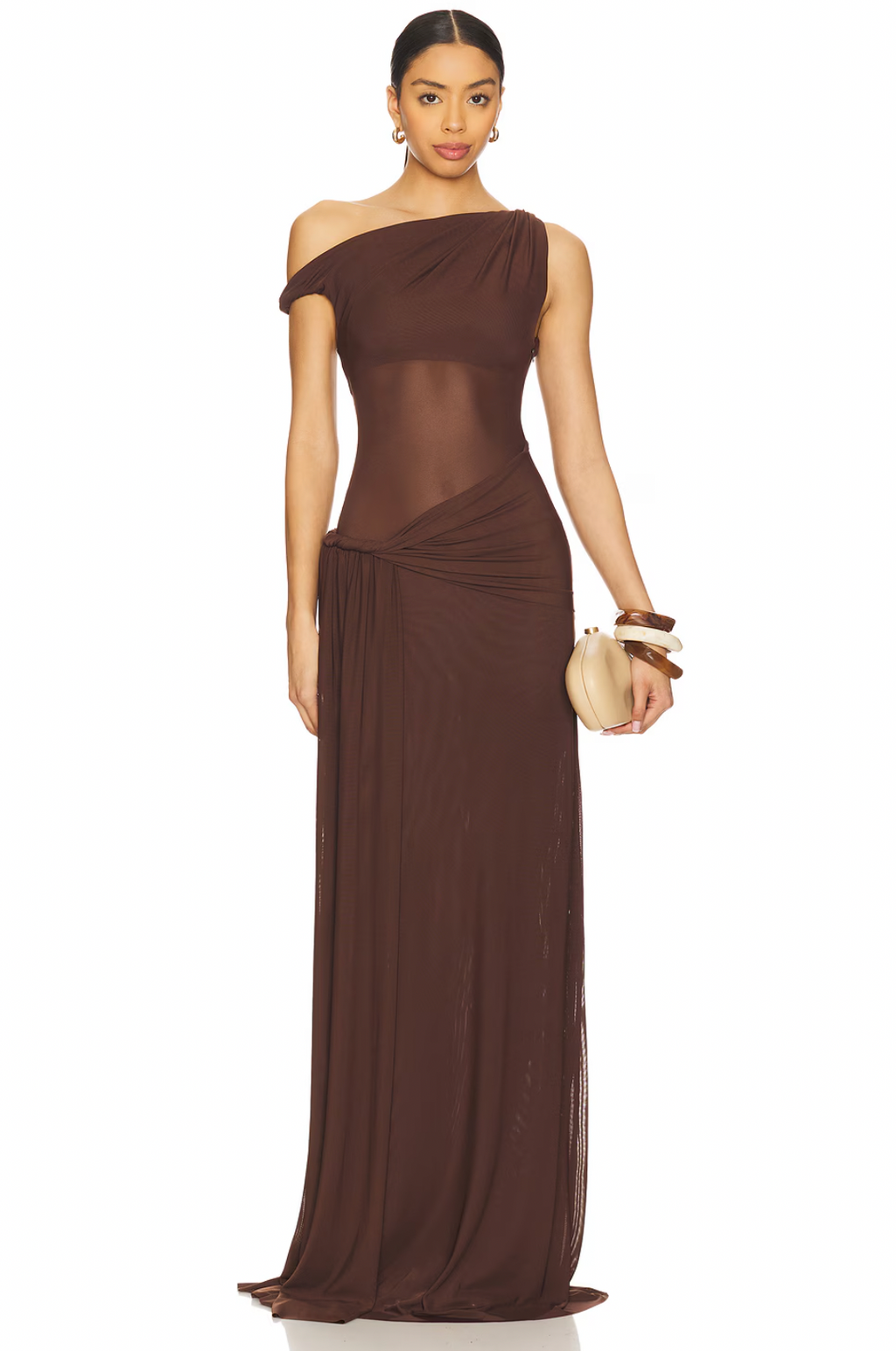 Misha Sisal Maxi Dress | Espresso Brown Size XS