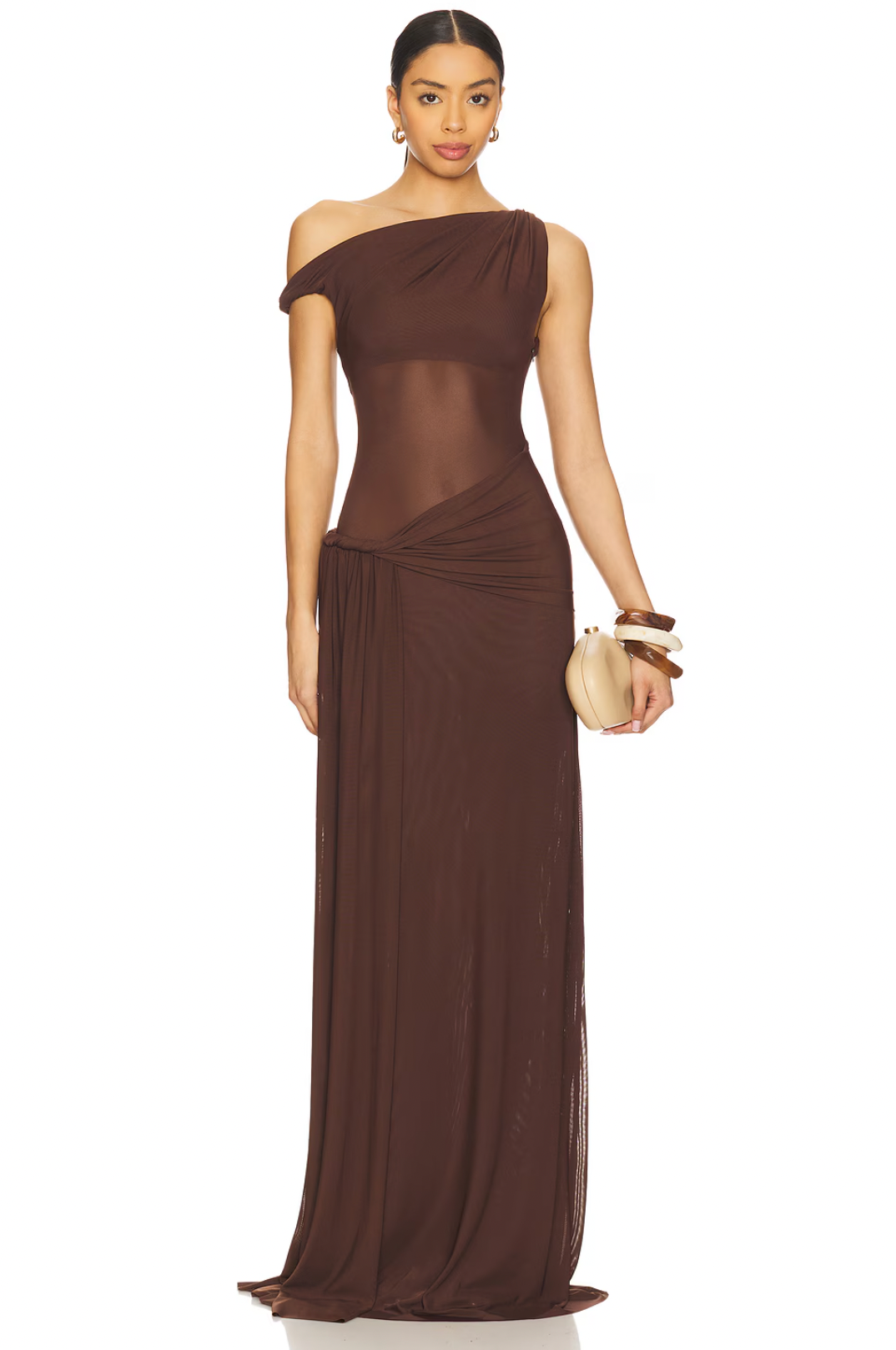 Misha Sisal Maxi Dress | Espresso Brown Size XS