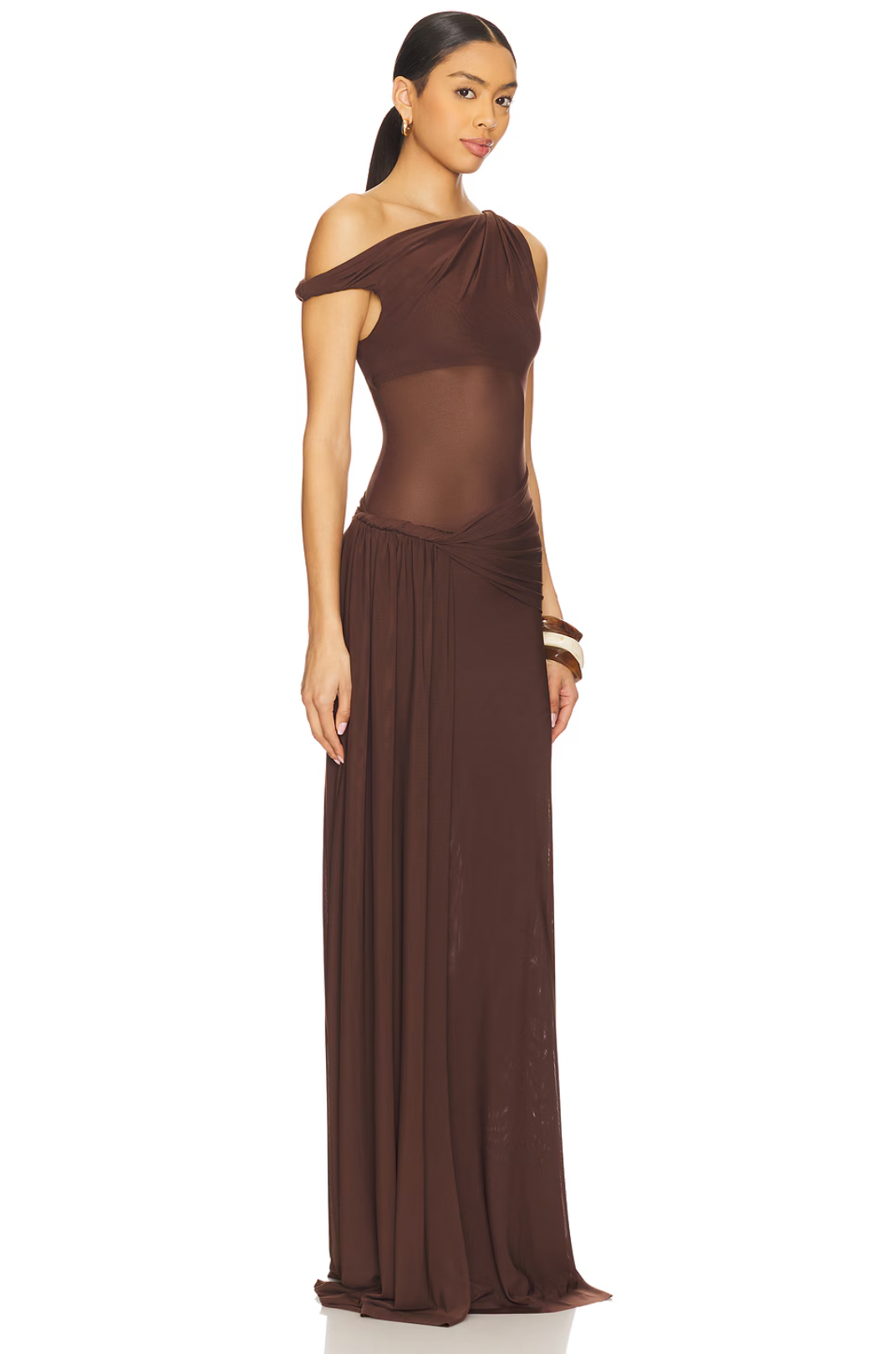 Misha Sisal Maxi Dress | Espresso Brown Size XS