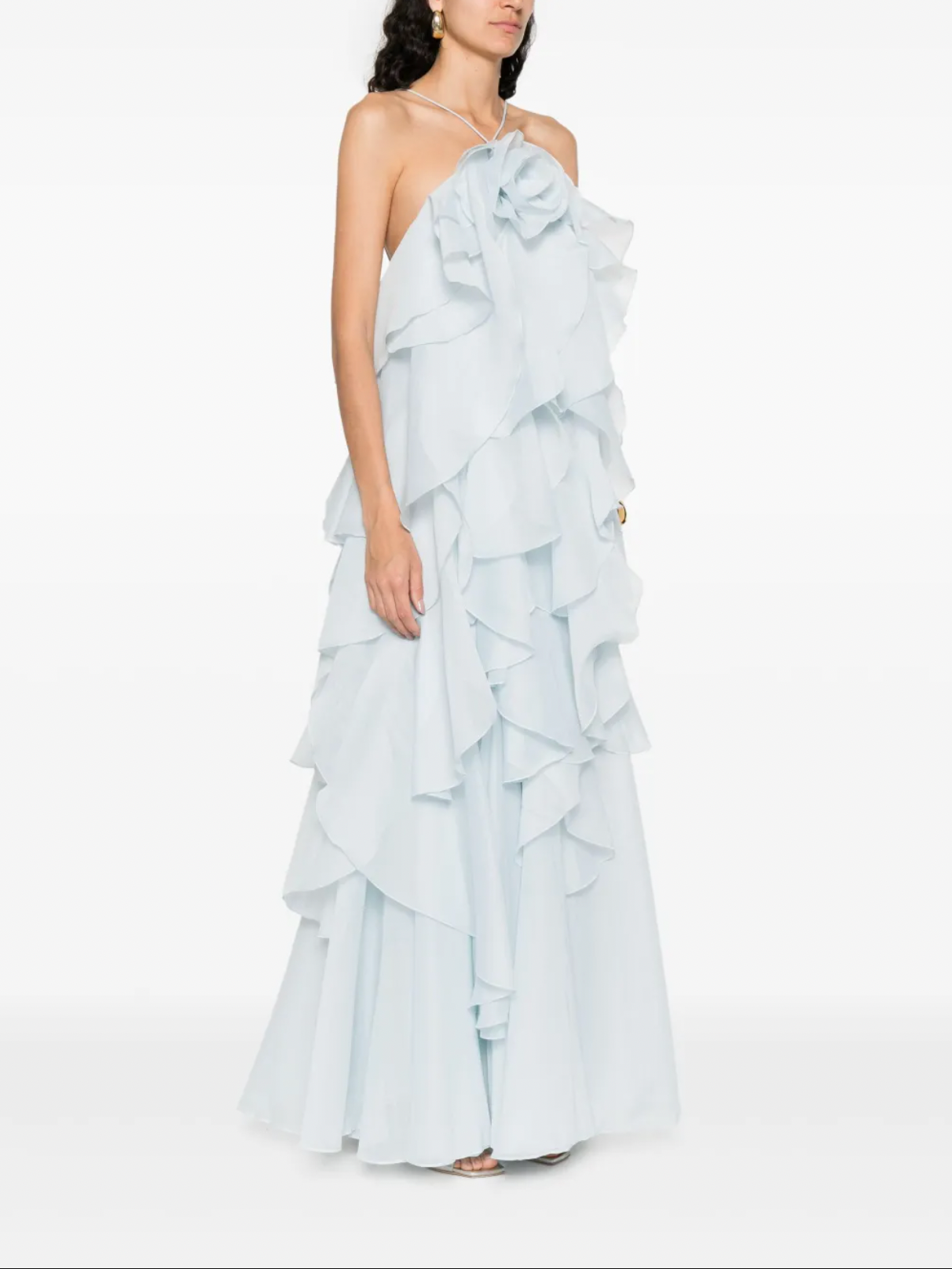 Aje Pandorea Layered Maxi Dress | Silver Blue Size 6