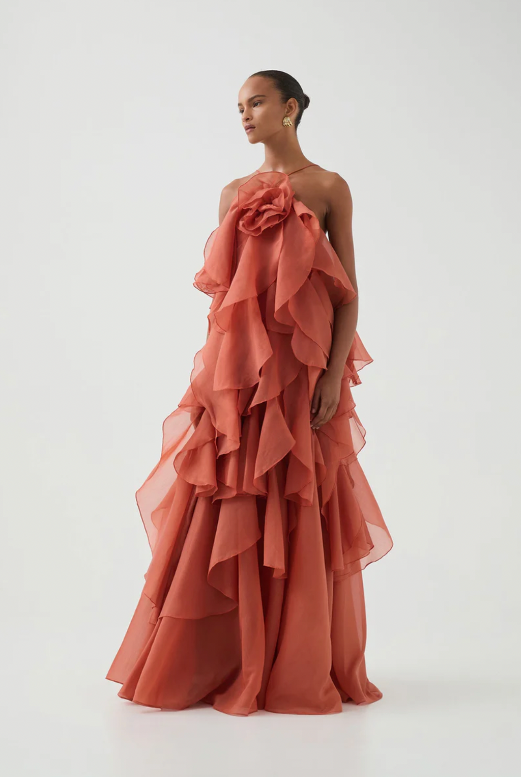 Aje Pandorea Layered Maxi Dress | Coral Clay Size 6