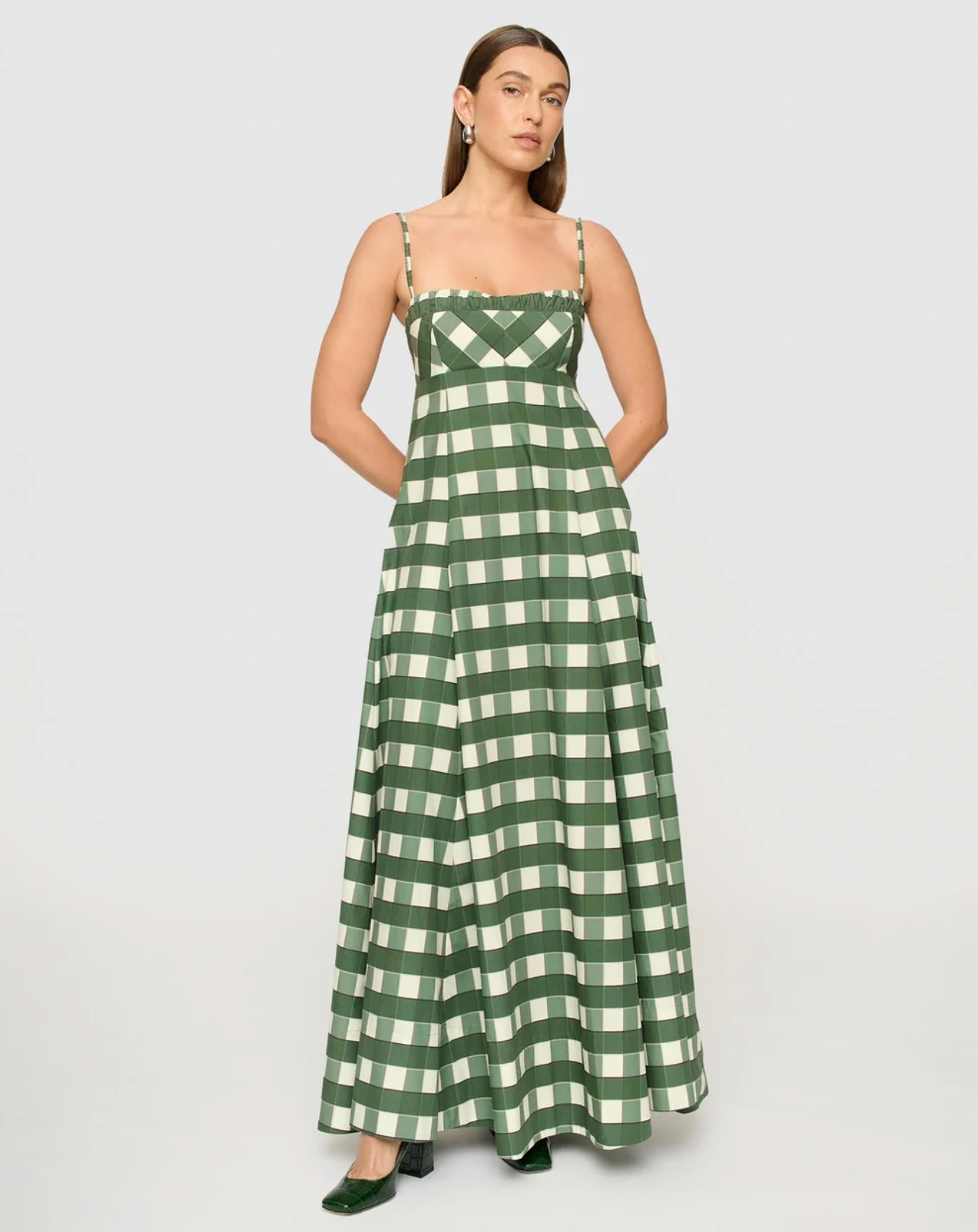 Clea Theron Maxi Dress | Lucca Check Size XS