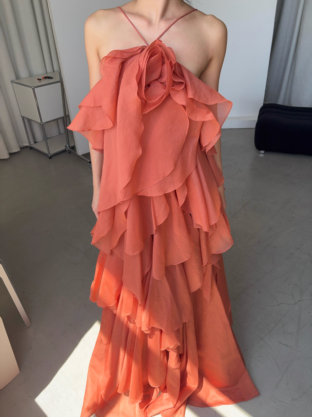 Aje Pandorea Layered Maxi Dress | Coral Clay Size 6