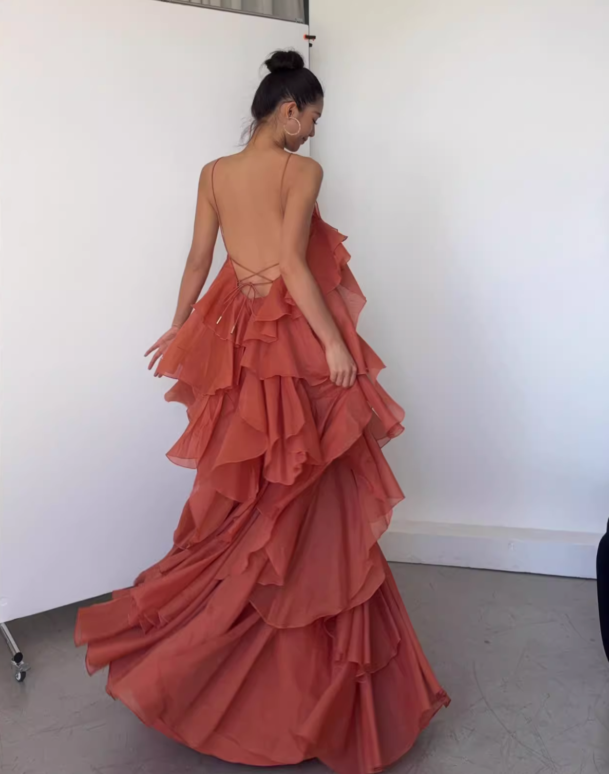 Aje Pandorea Layered Maxi Dress | Coral Clay Size 6