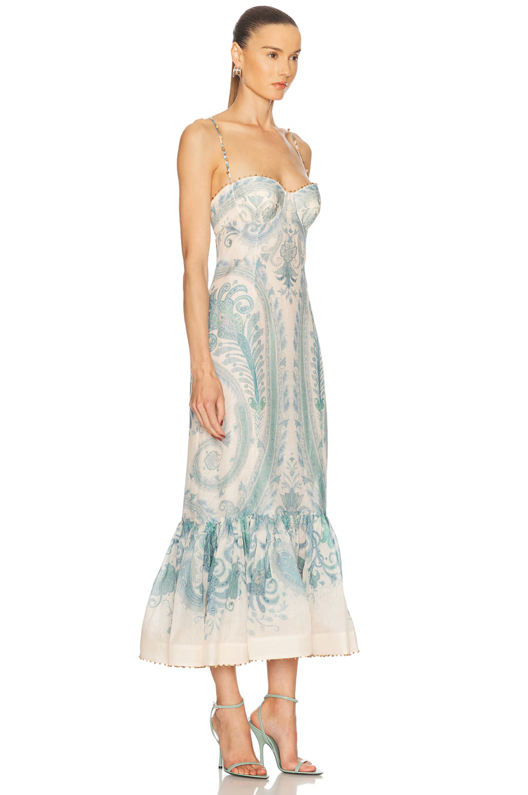 Zimmermann Illuminate Maxi Dress | Turquoise Paisley Size 0