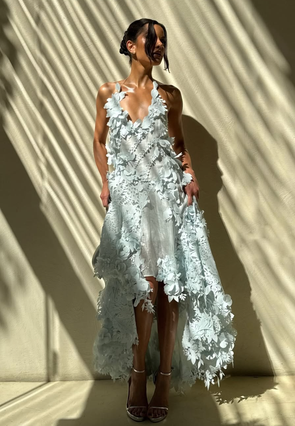 Zimmermann Natura Lasercut Halter Dress | Ice Blue Size 0